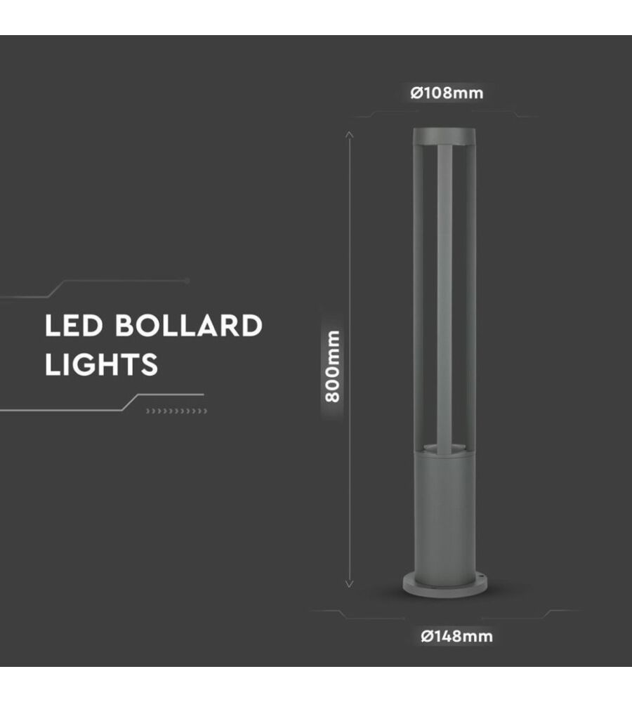 LAMPADA LED DA GIARDINO H80 CM 3000K, 10W